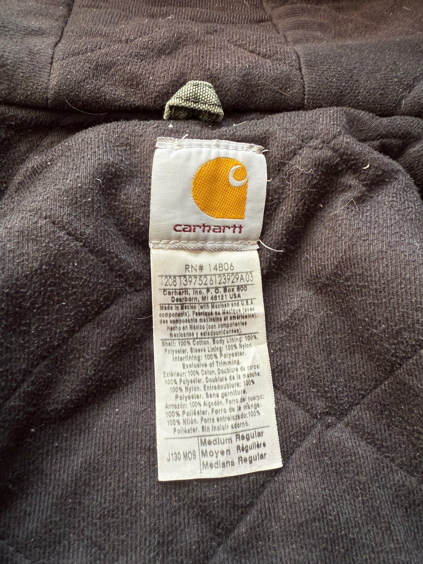 Faded Olive Green Carhartt Active Jacket - Medium