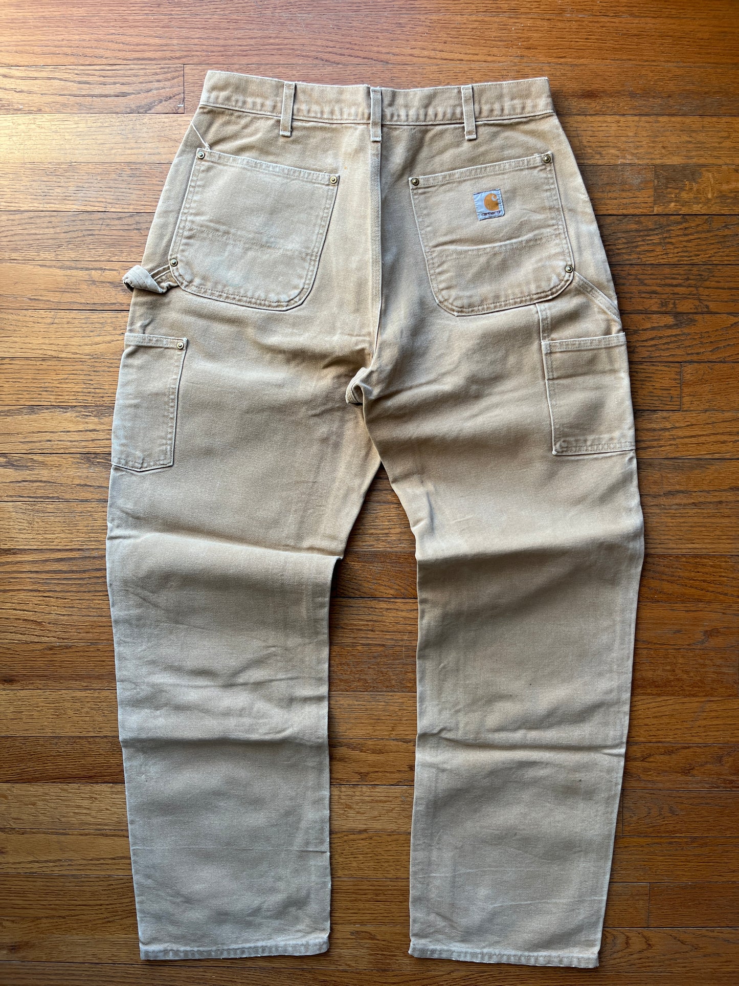 Faded Brown Carhartt Double Knee Pants - 31 x 30