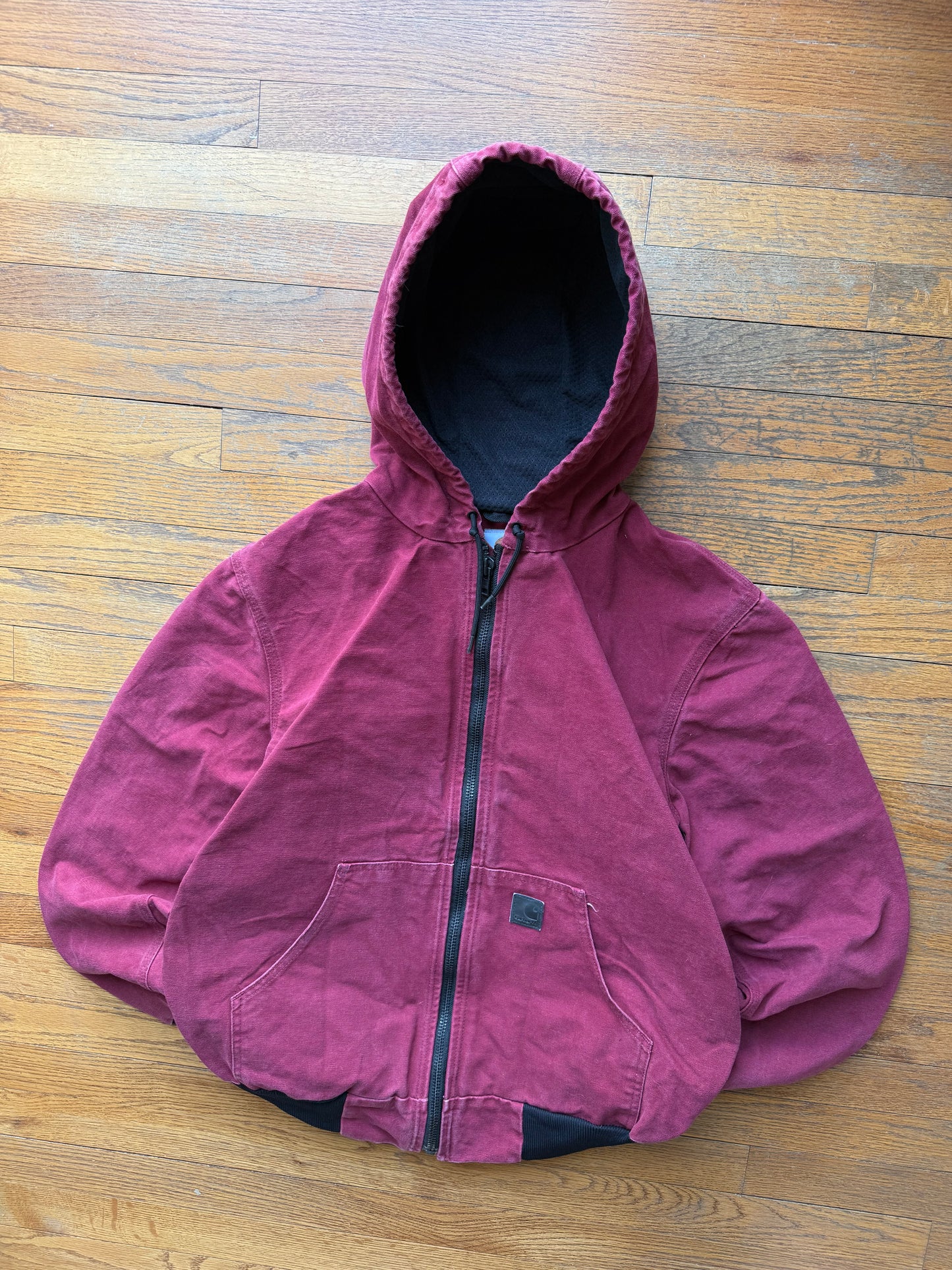Faded Dark Red Carhartt Active Jacket - Medium
