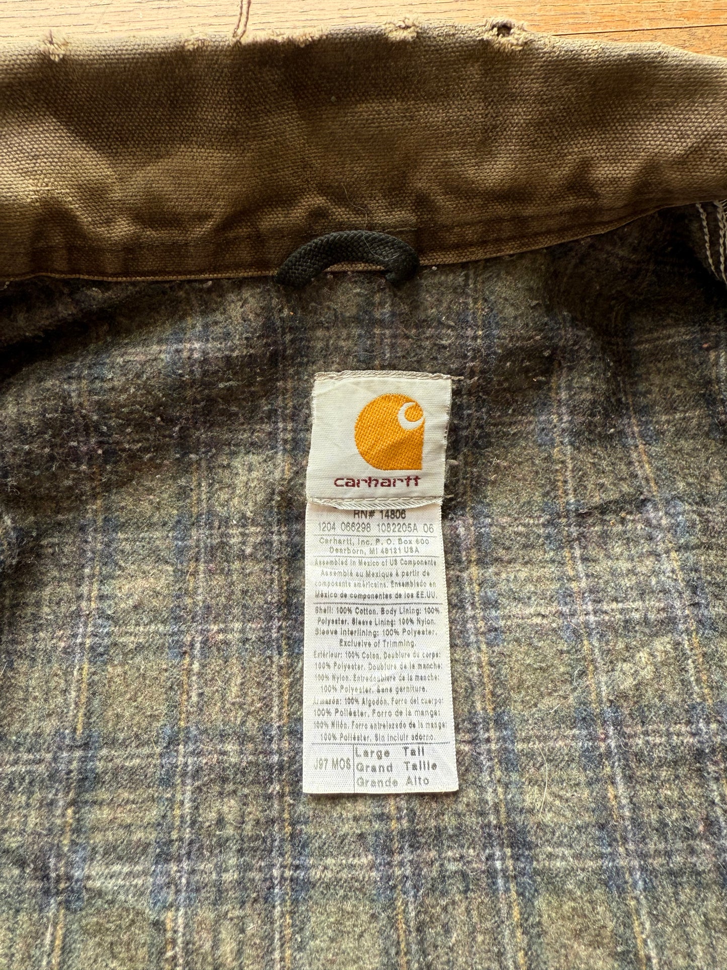 Faded Olive Green Carhartt Detroit Jacket - Large Tall
