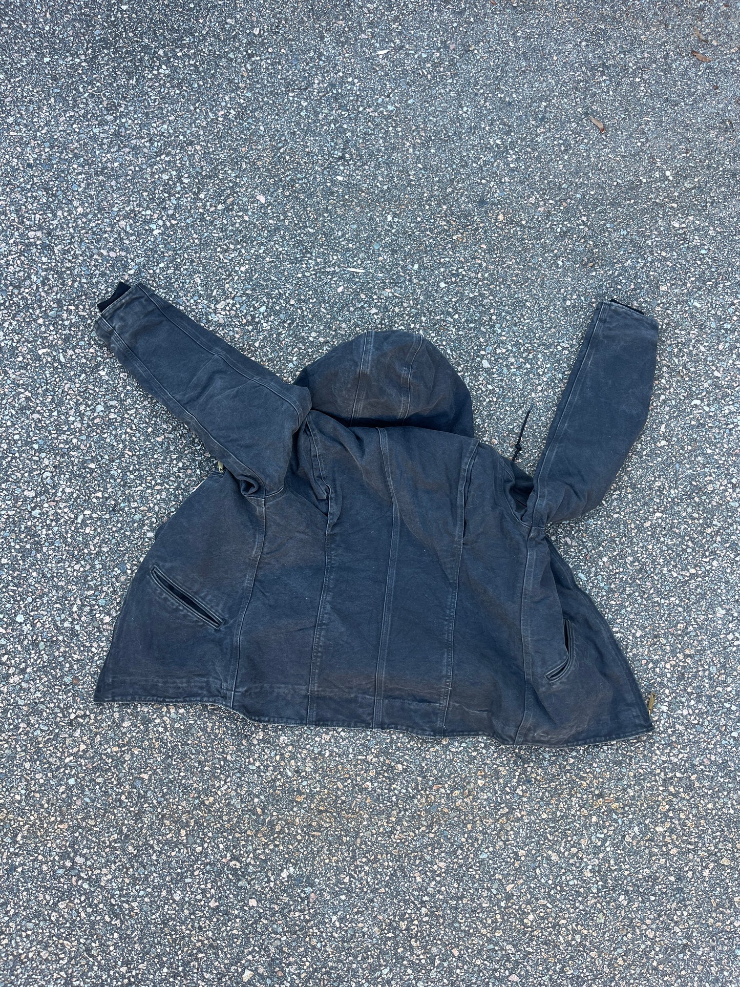 Faded Black Carhartt Sherpa Lined Jacket - XS