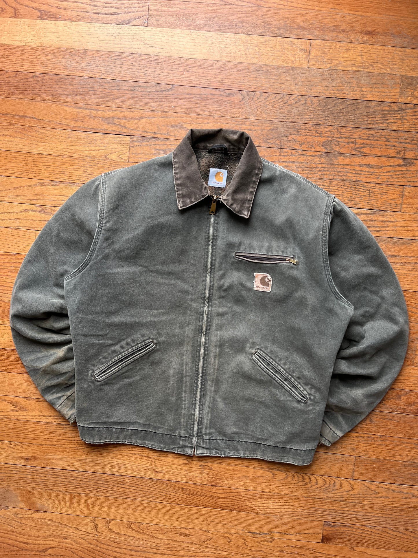 Faded Olive Green Carhartt Detroit Jacket - Boxy L-XL