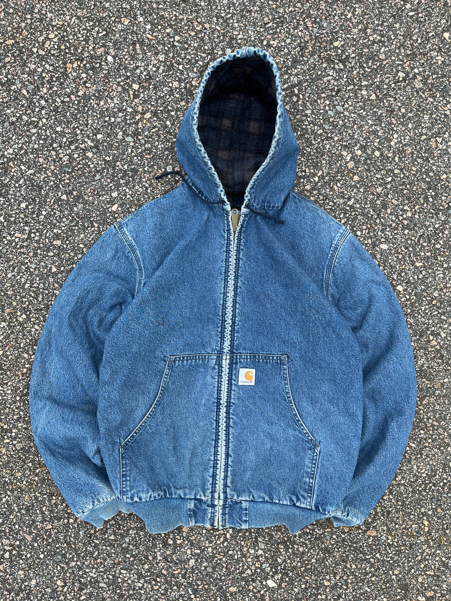 褪色牛仔布 Carhartt 运动夹克 - 小码