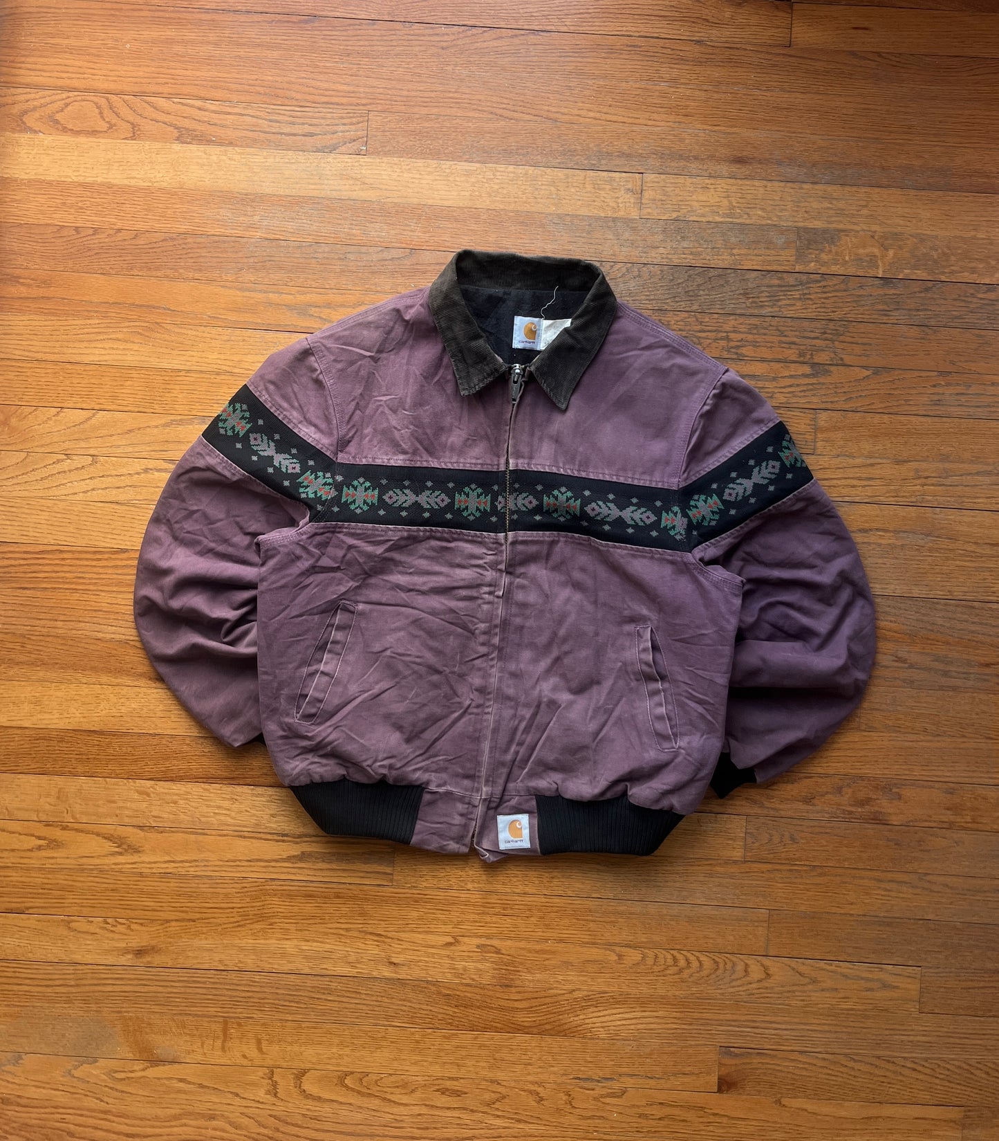 褪色 Damson Southwest Aztec Carhartt Santa Fe 夹克 - 大号