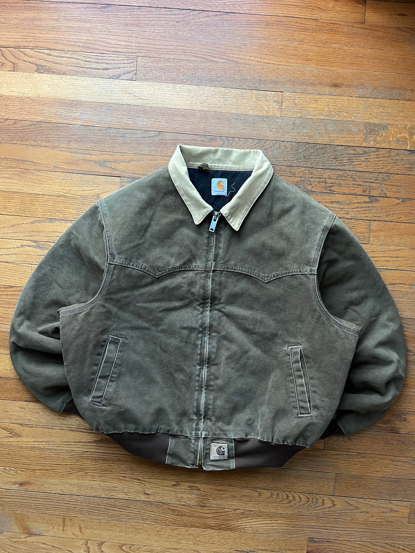 Faded Chestnut Brown Carhartt Santa Fe Jacket - Boxy XL-2XL