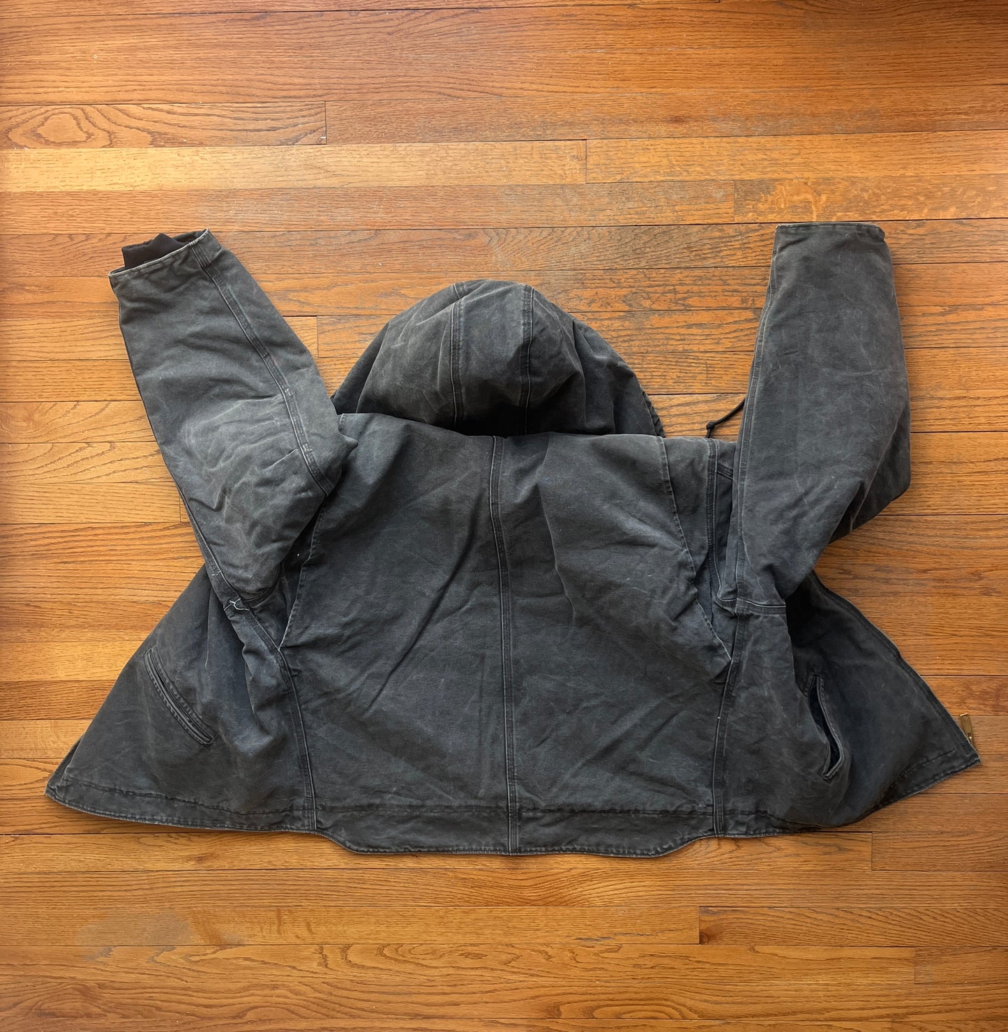 Faded Black Carhartt Sherpa Lined Jacket - Boxy XL