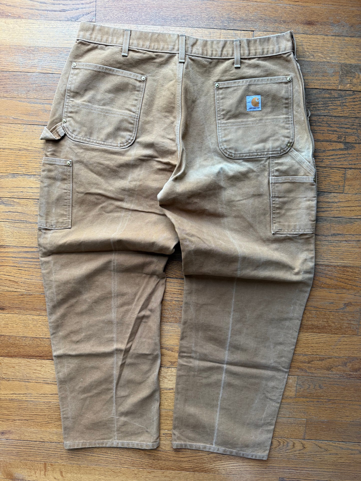 Faded Brown Carhartt Double Knee Pants - 37 x 29.5