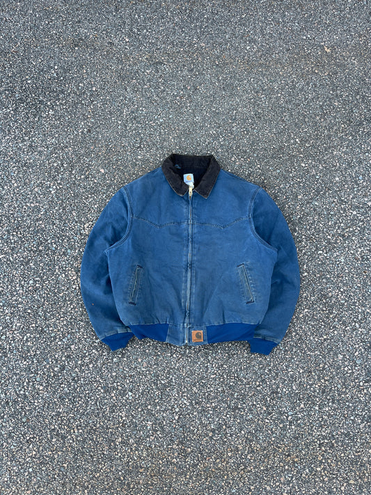 褪色蓝色 Carhartt Santa Fe 夹克 - XL