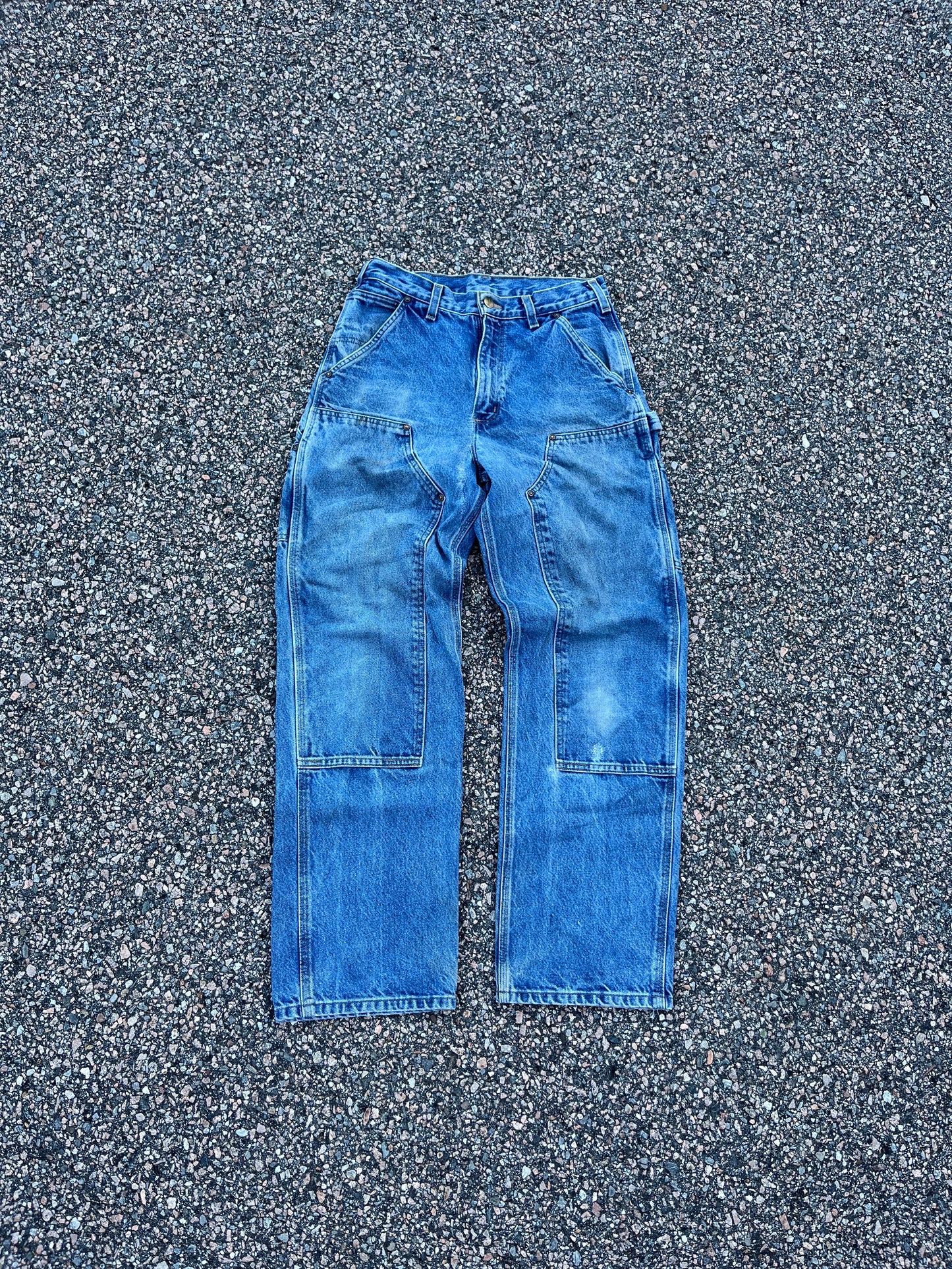 Faded Denim Carhartt Double Knee Pants - 30 x 31