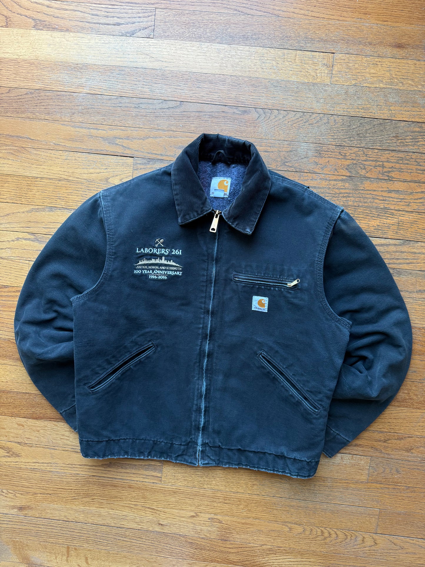 Faded Black Carhartt Detroit Jacket - Medium