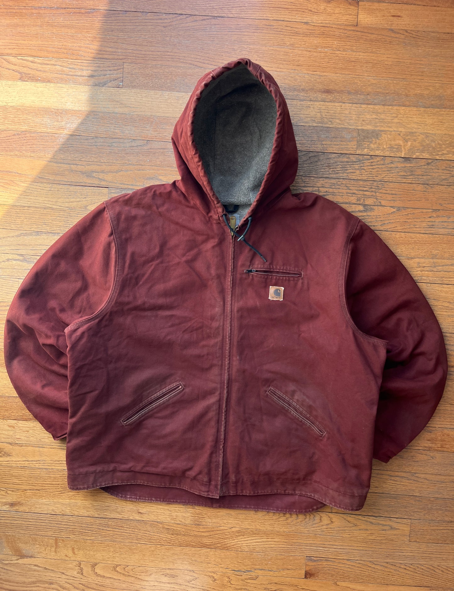 Faded Clay Red Carhartt Sherpa Lined Jacket - 2XL