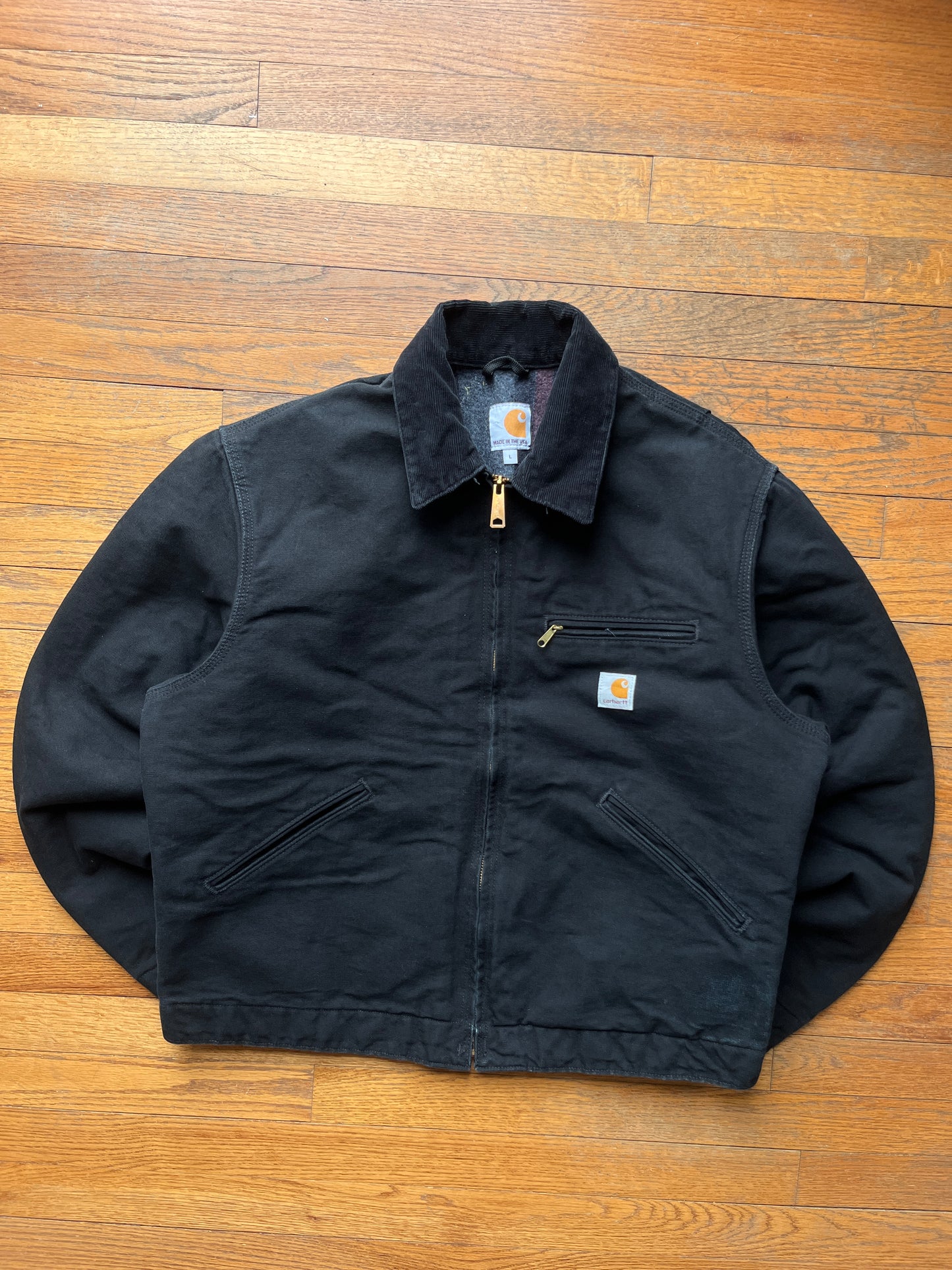 Faded Black Carhartt Detroit Jacket - Boxy M-L