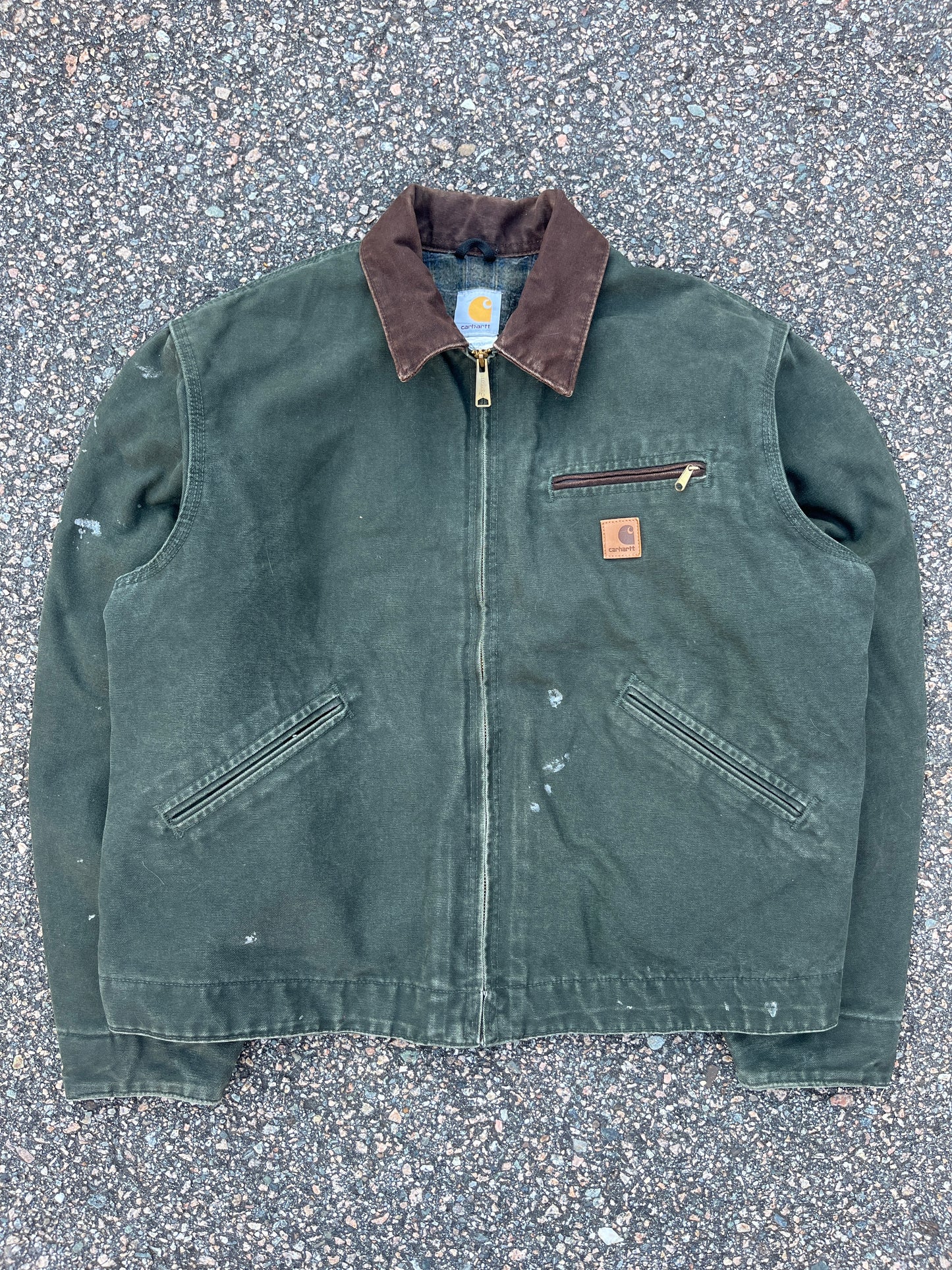 褪色橄榄绿色 Carhartt 底特律夹克 - 中号