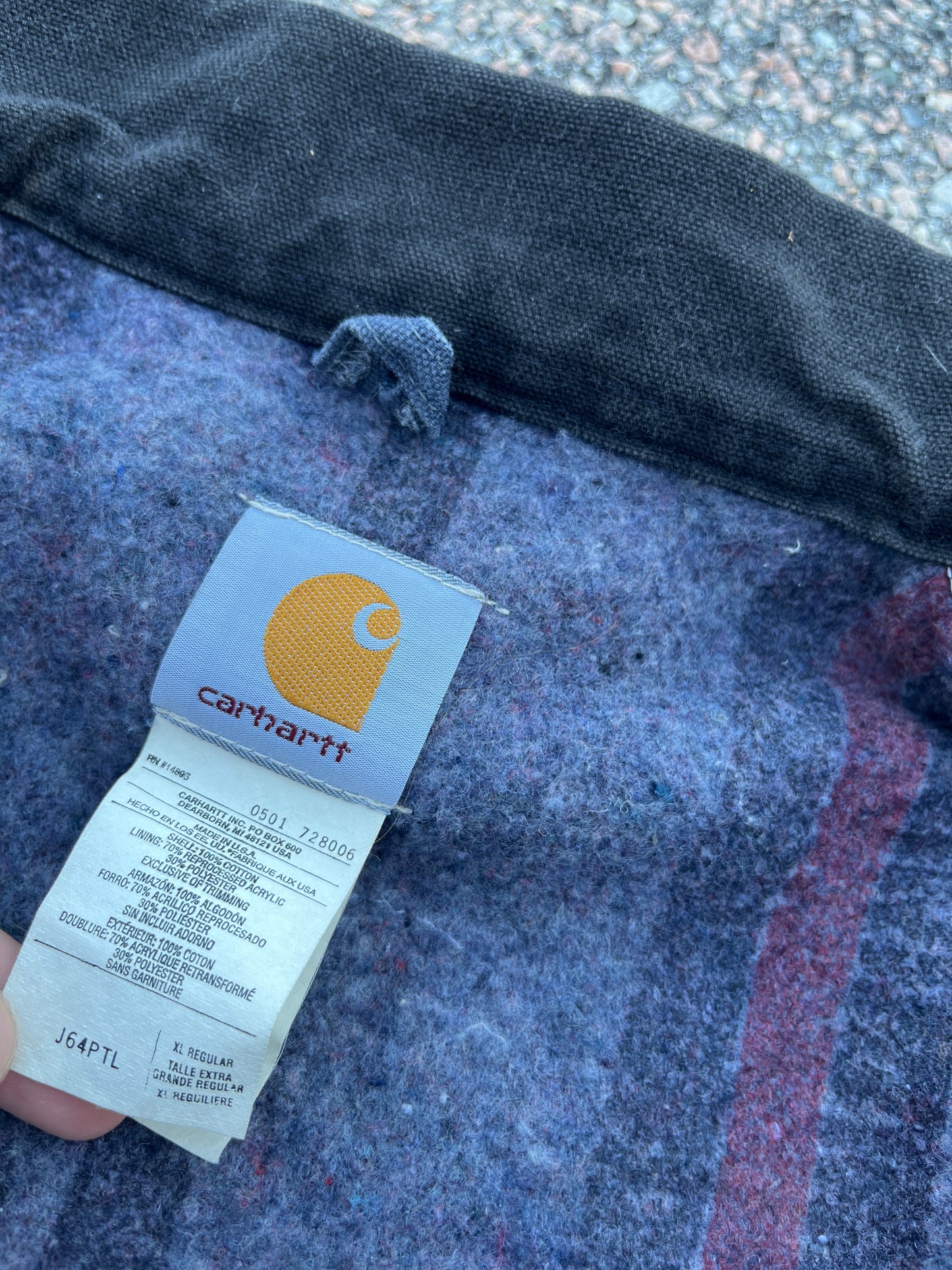 褪色汽油蓝色 Carhartt 底特律夹克 - 宽松 L-XL