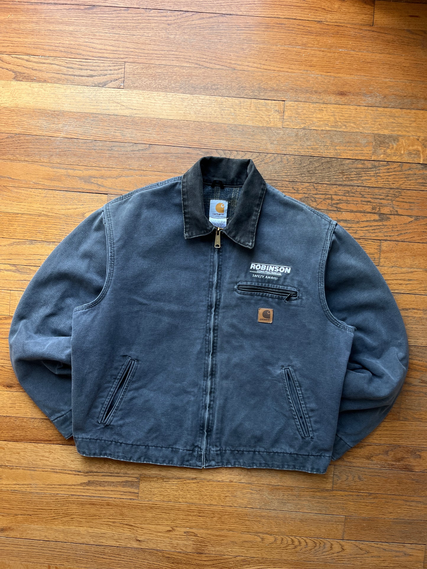 Faded Petrol Blue Carhartt Detroit Jacket - Boxy M-L