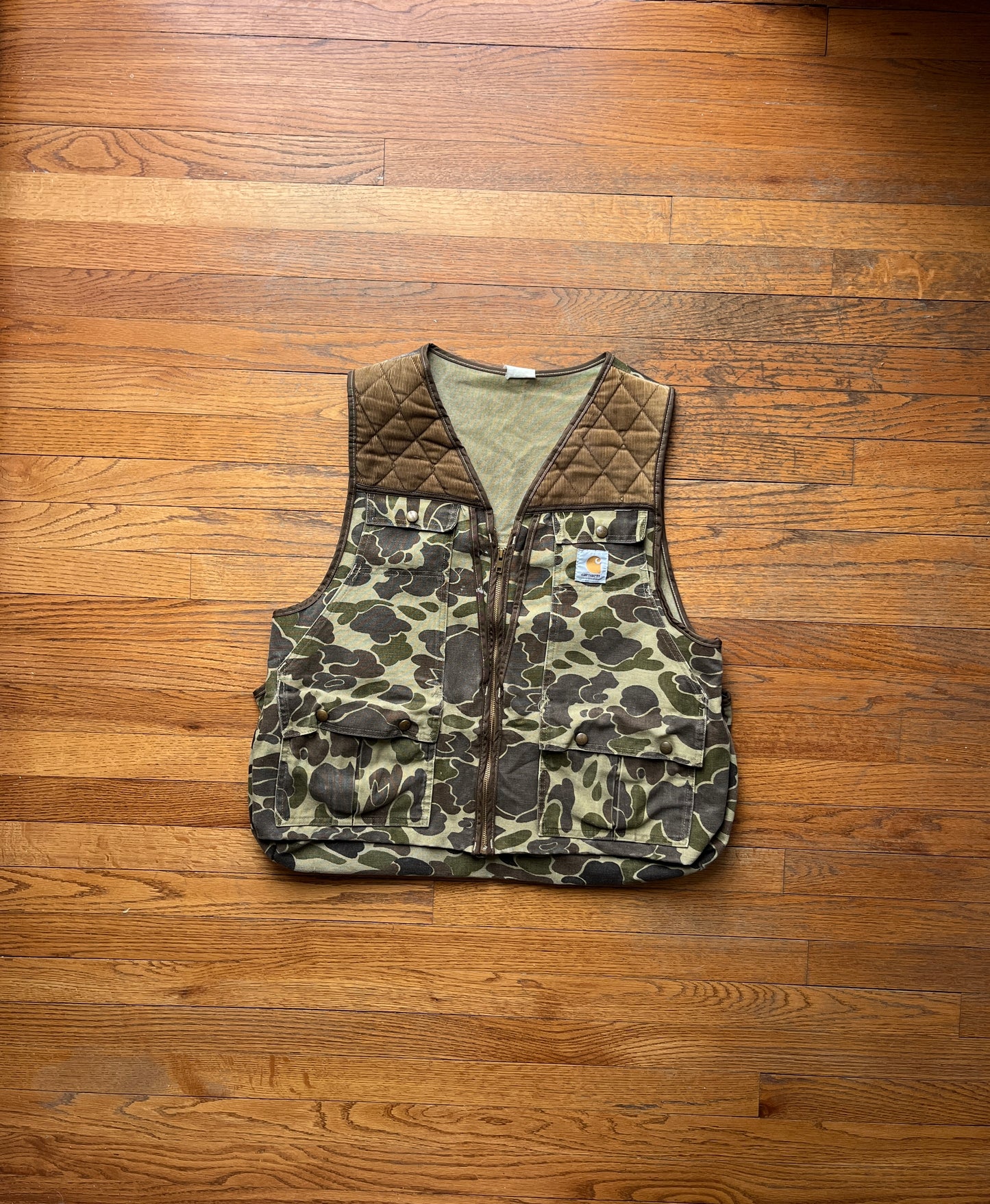 80’s Faded Camo Carhartt Hunting Vest - Medium