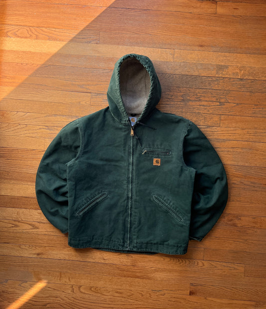 Faded Spruce Green Carhartt Sherpa Lined Jacket - Large