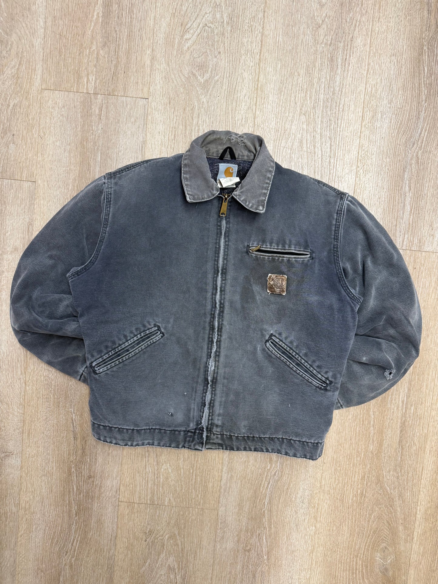 Faded Petrol Blue Carhartt Detroit Jacket - Medium