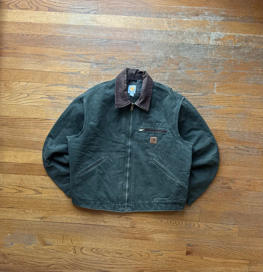 Faded Olive Green Carhartt Detroit Jacket - Large