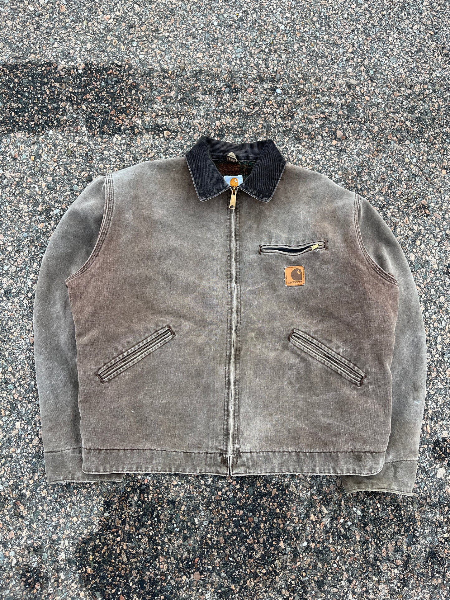 褪色栗棕色 Carhartt 底特律夹克 - 宽松中号