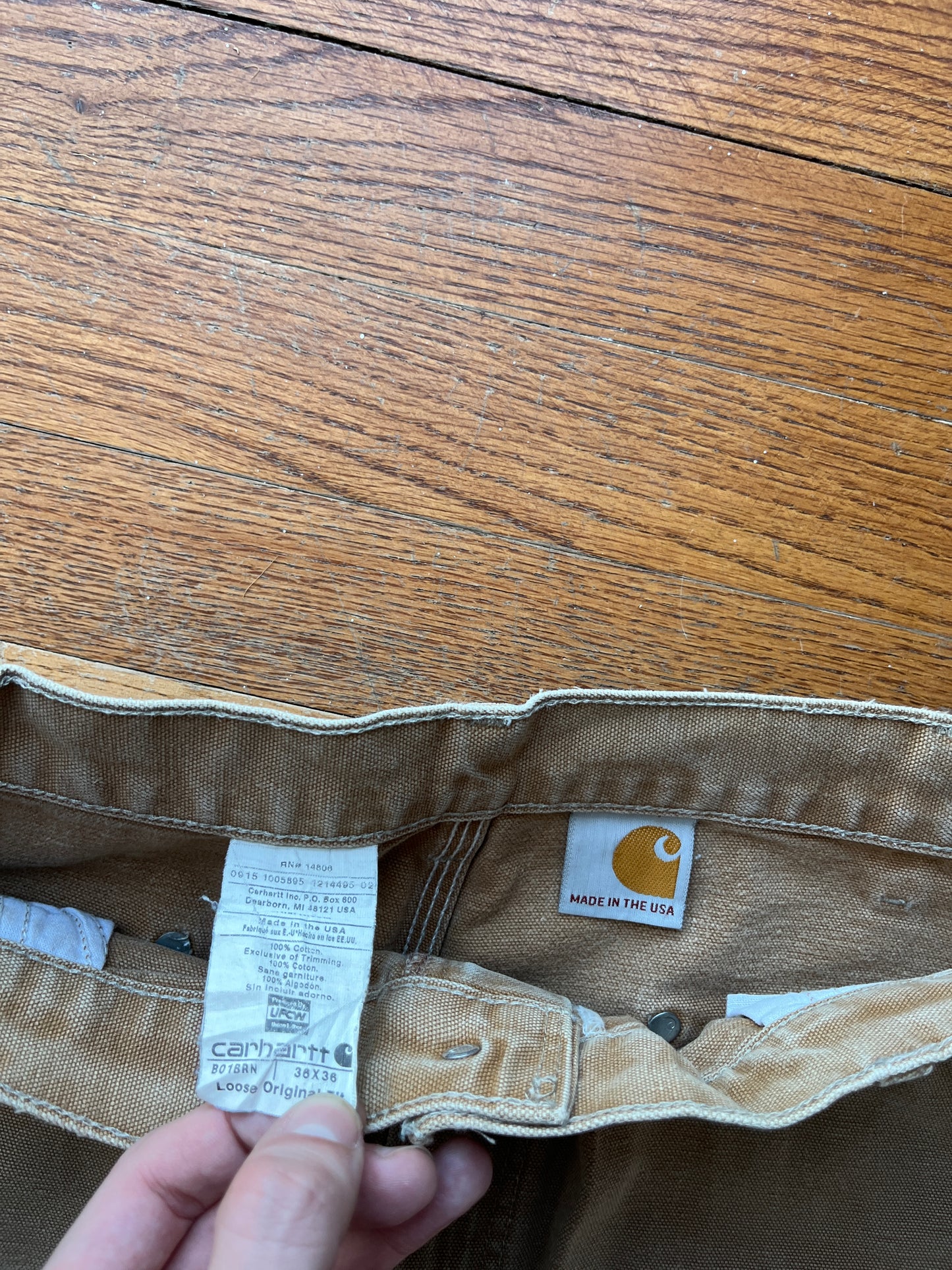 Faded Brown Carhartt Double Knee Pants - 34 x 34