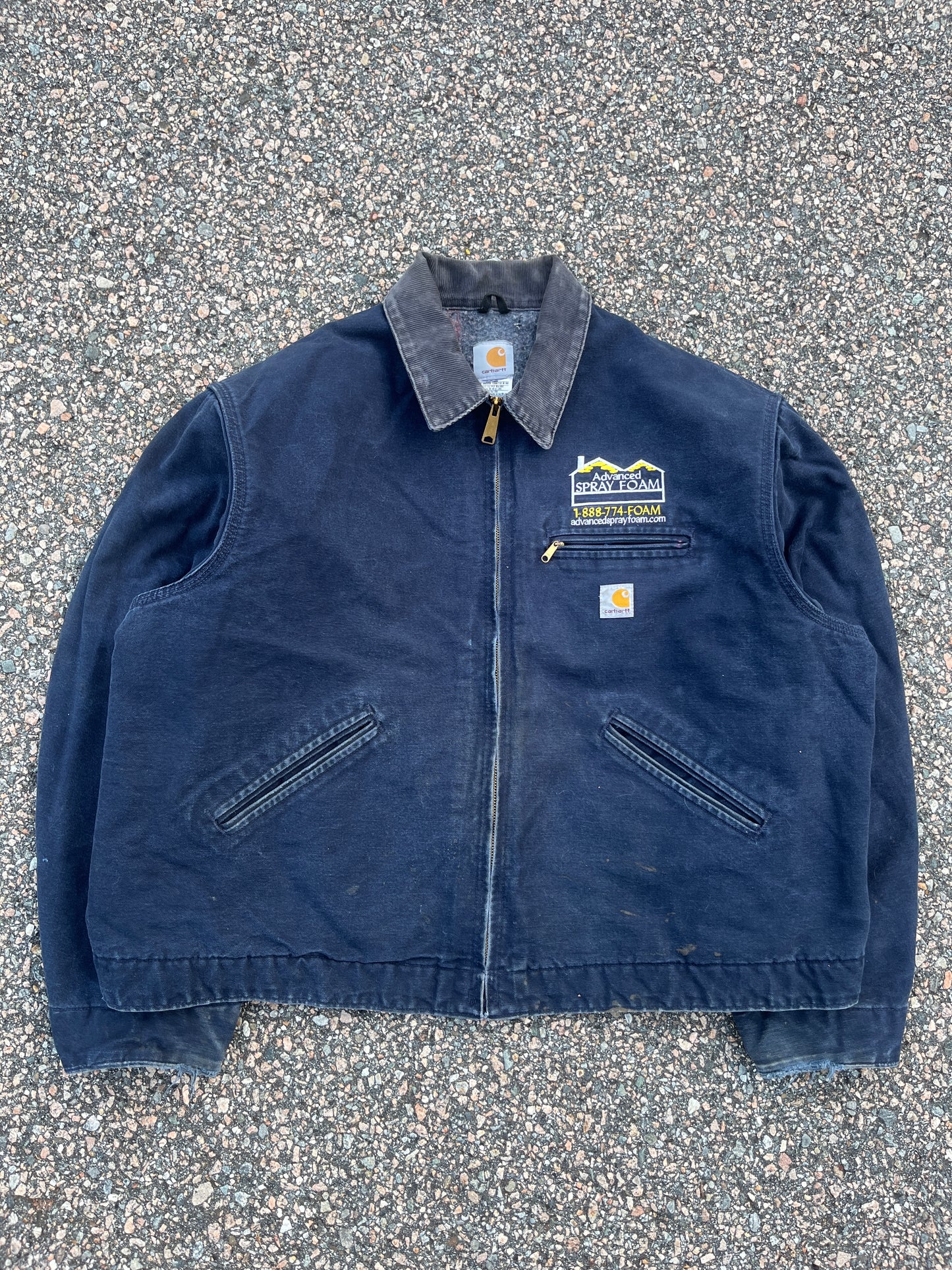 Faded Navy Blue Carhartt Detroit Jacket - Boxy 2XL