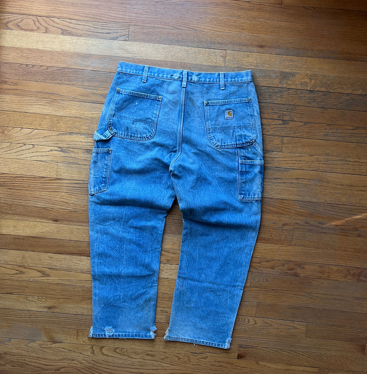 Faded Denim Carhartt Double Knee Pants - 38 x 29