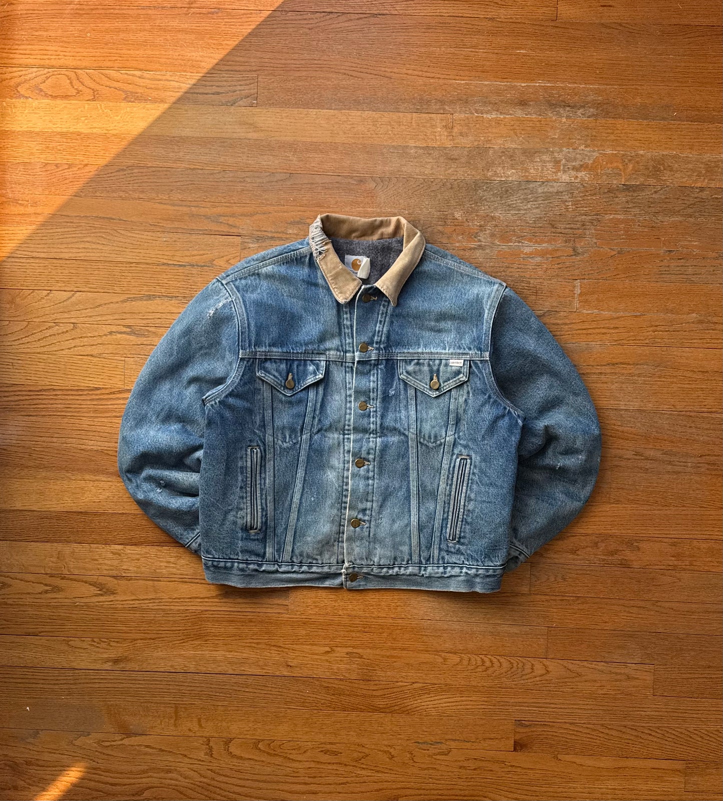 Faded Denim Carhartt Trucker Jacket - Medium