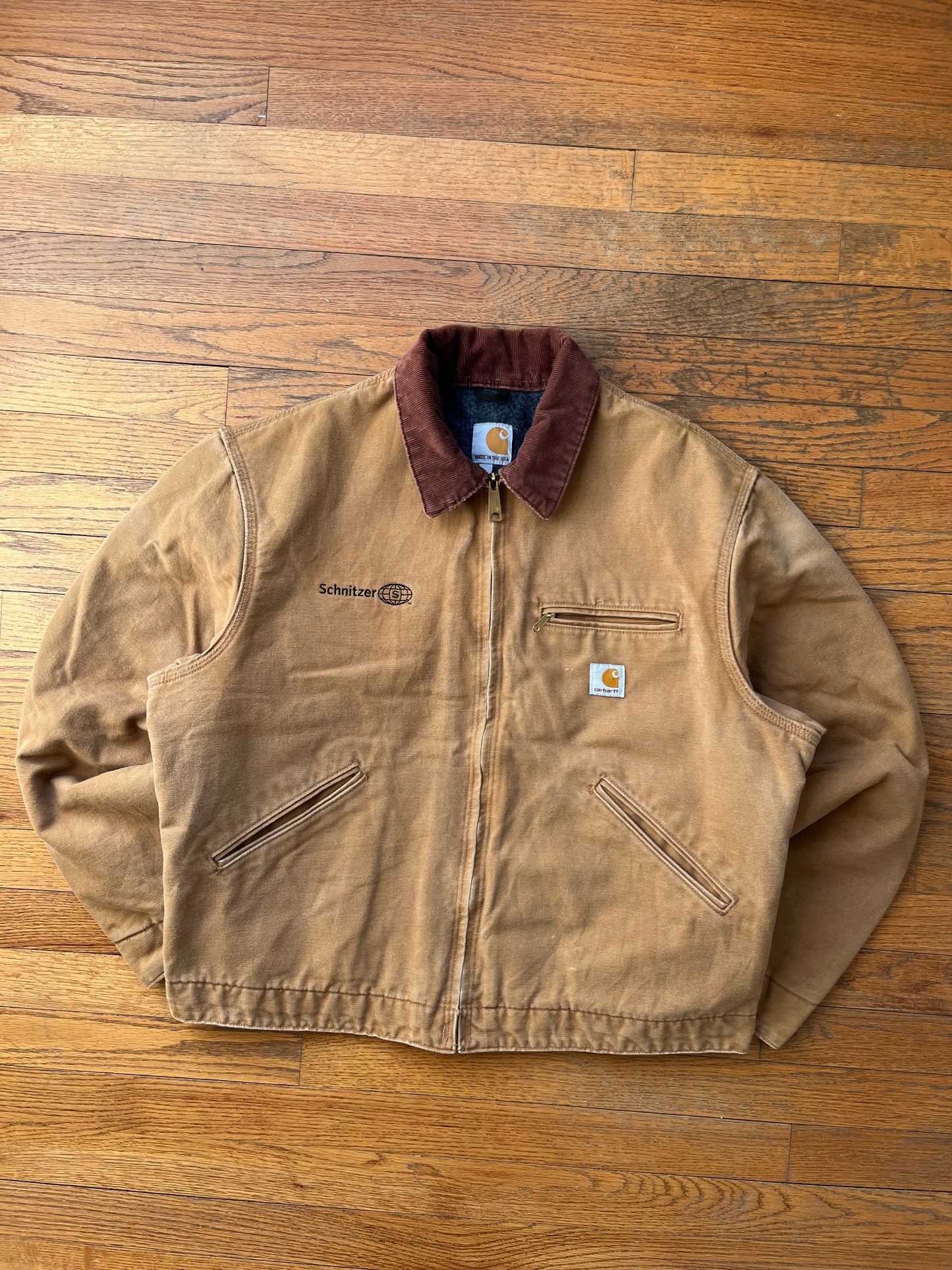 褪色棕色 Carhartt 底特律夹克 - 中号宽松款