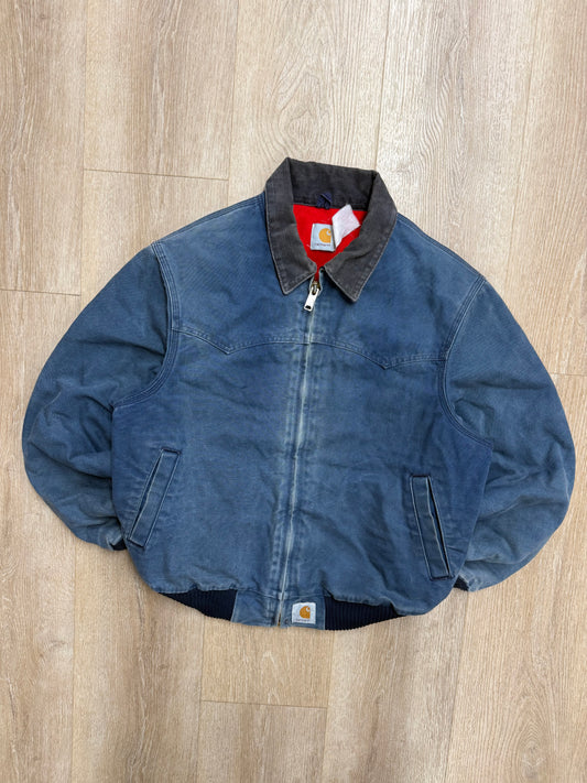 Faded Navy Blue Carhartt Santa Fe Jacket - Fits M-L