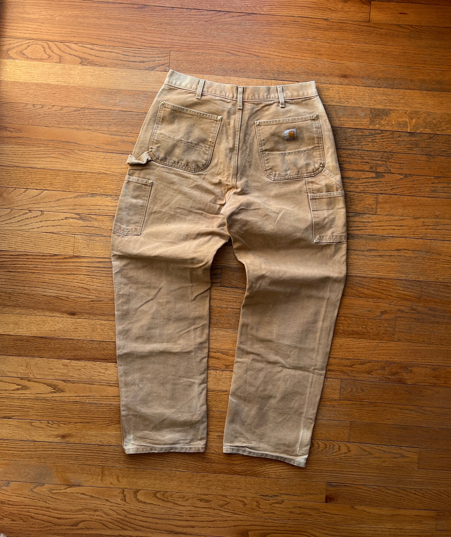 Faded Brown Carhartt Double Knee Pants - 31 x 30.5