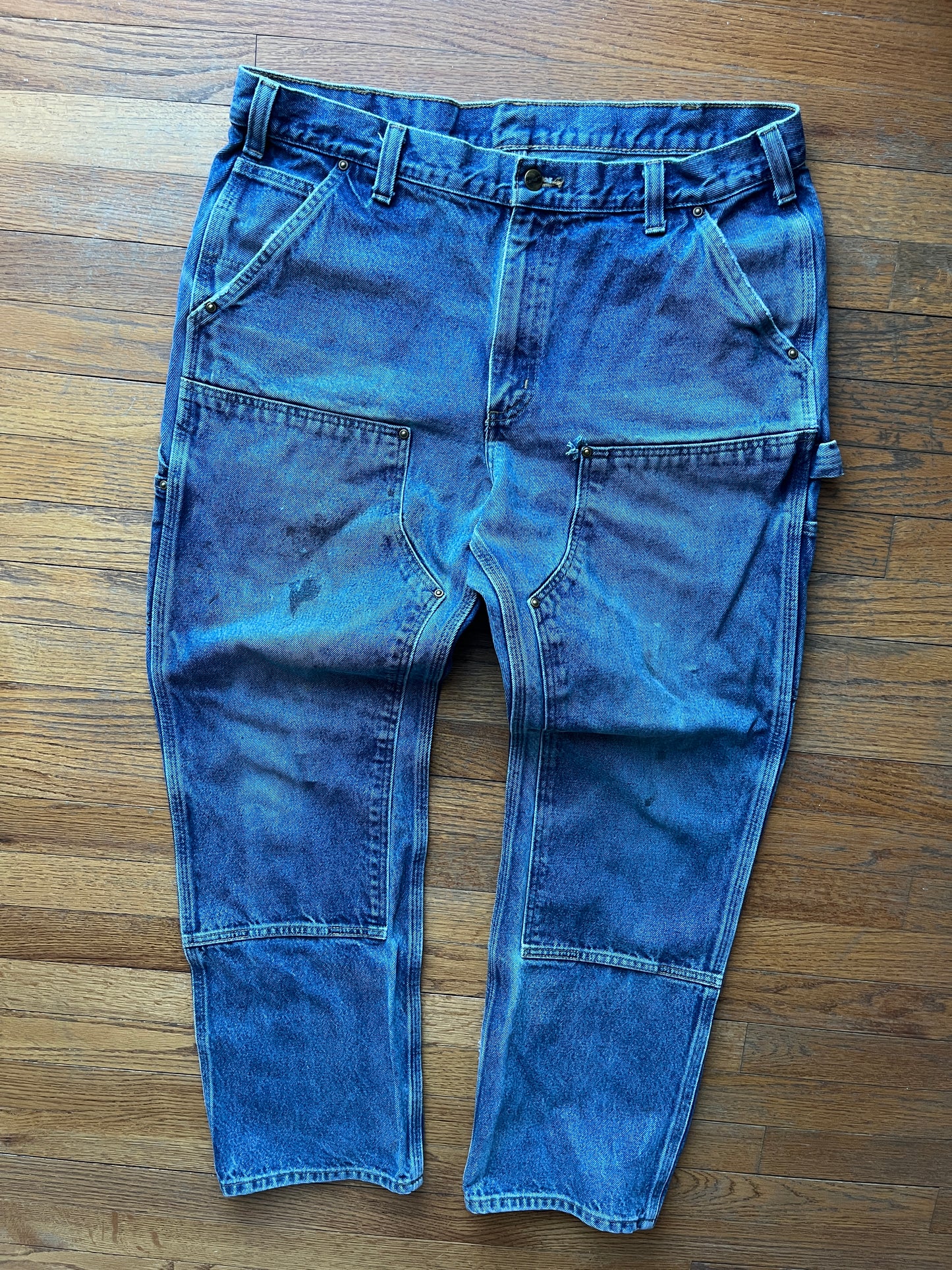 Faded Denim Carhartt Double Knee Pants - 38 x 31