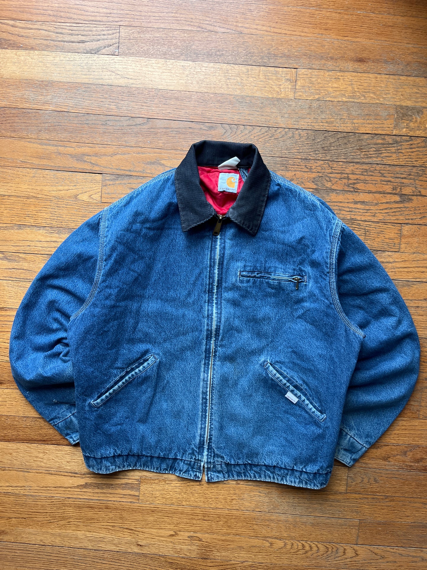 1989 100 Year Anniversary Faded Denim Carhartt Detroit Jacket - Medium