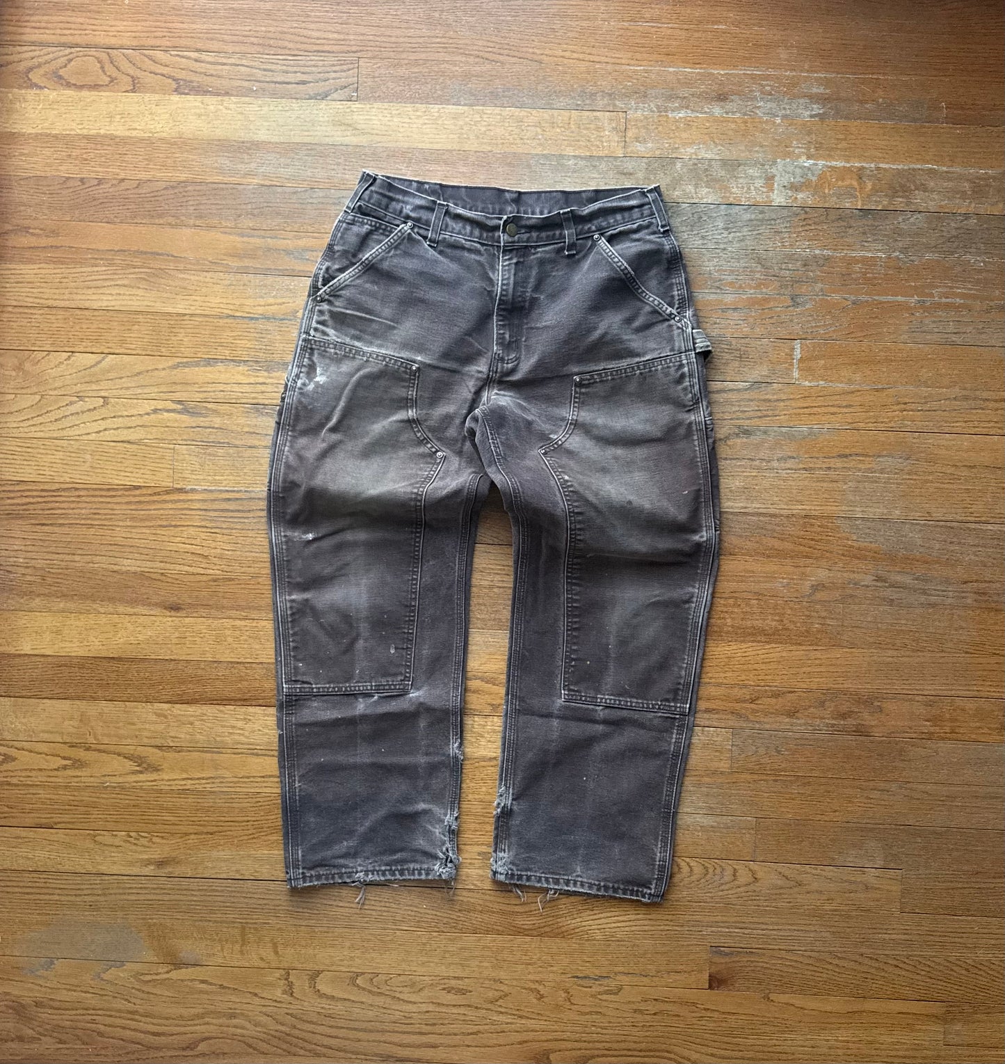 Faded Brown Carhartt Double Knee Pants - 31 x 28