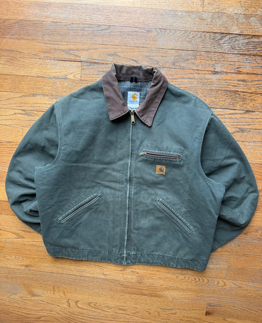 Faded Olive Green Carhartt Detroit Jacket - XL