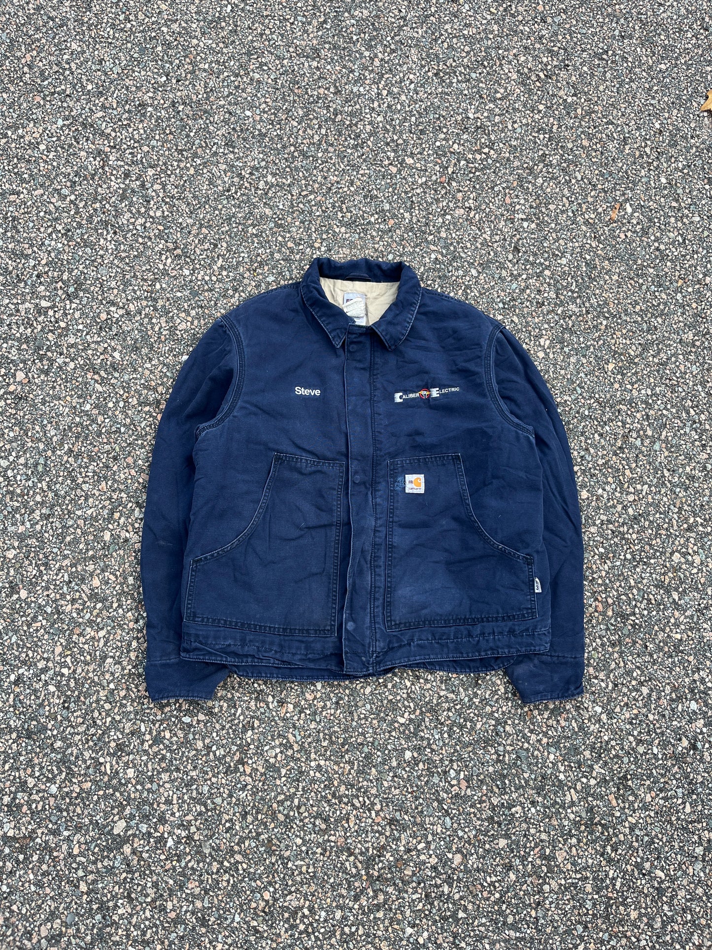 Faded Navy Blue Fire Resistant Carhartt Arctic Style Jacket - Large