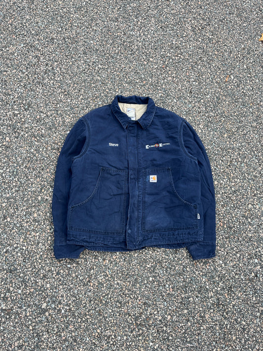 褪色海军蓝色防火 Carhartt 北极风格夹克 - 大号