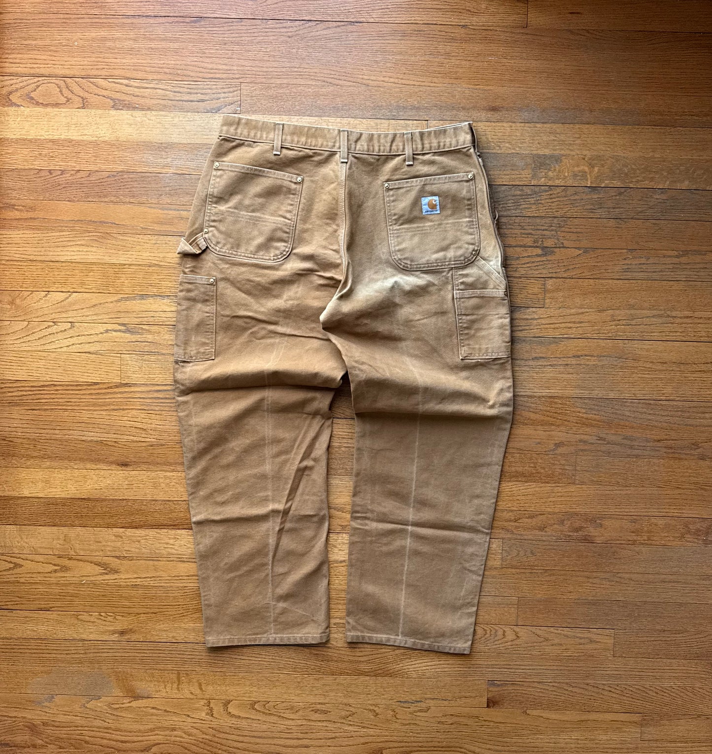 Faded Brown Carhartt Double Knee Pants - 37 x 29.5