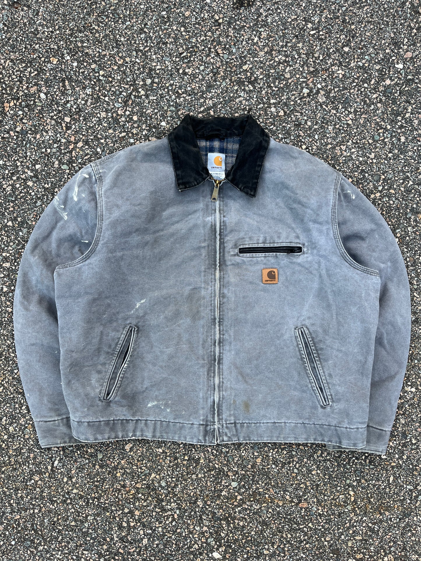 褪色金属灰色 Carhartt 底特律夹克 - 宽松 L-XL