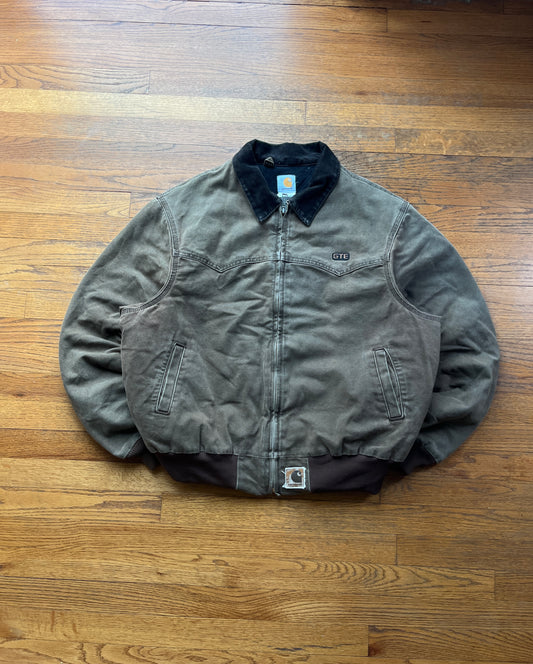 Faded Chestnut Brown Carhartt Santa Fe Jacket - Boxy L-XL