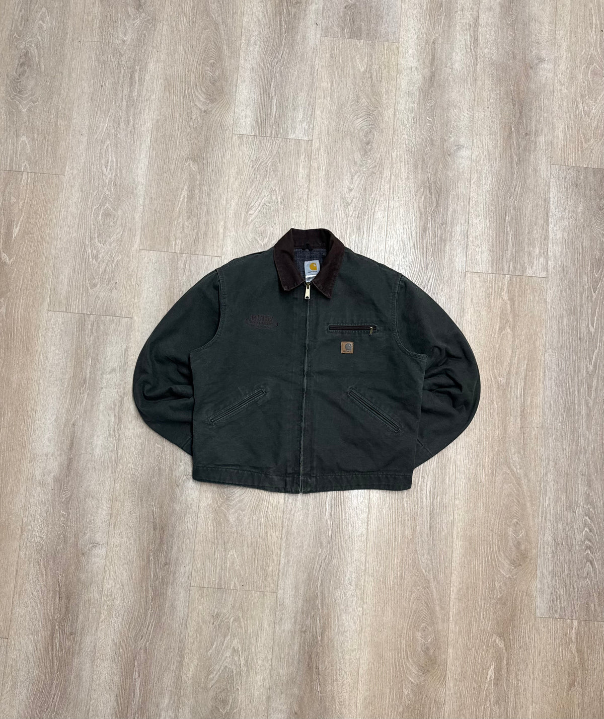Faded Olive Green Carhartt Detroit Jacket - Large