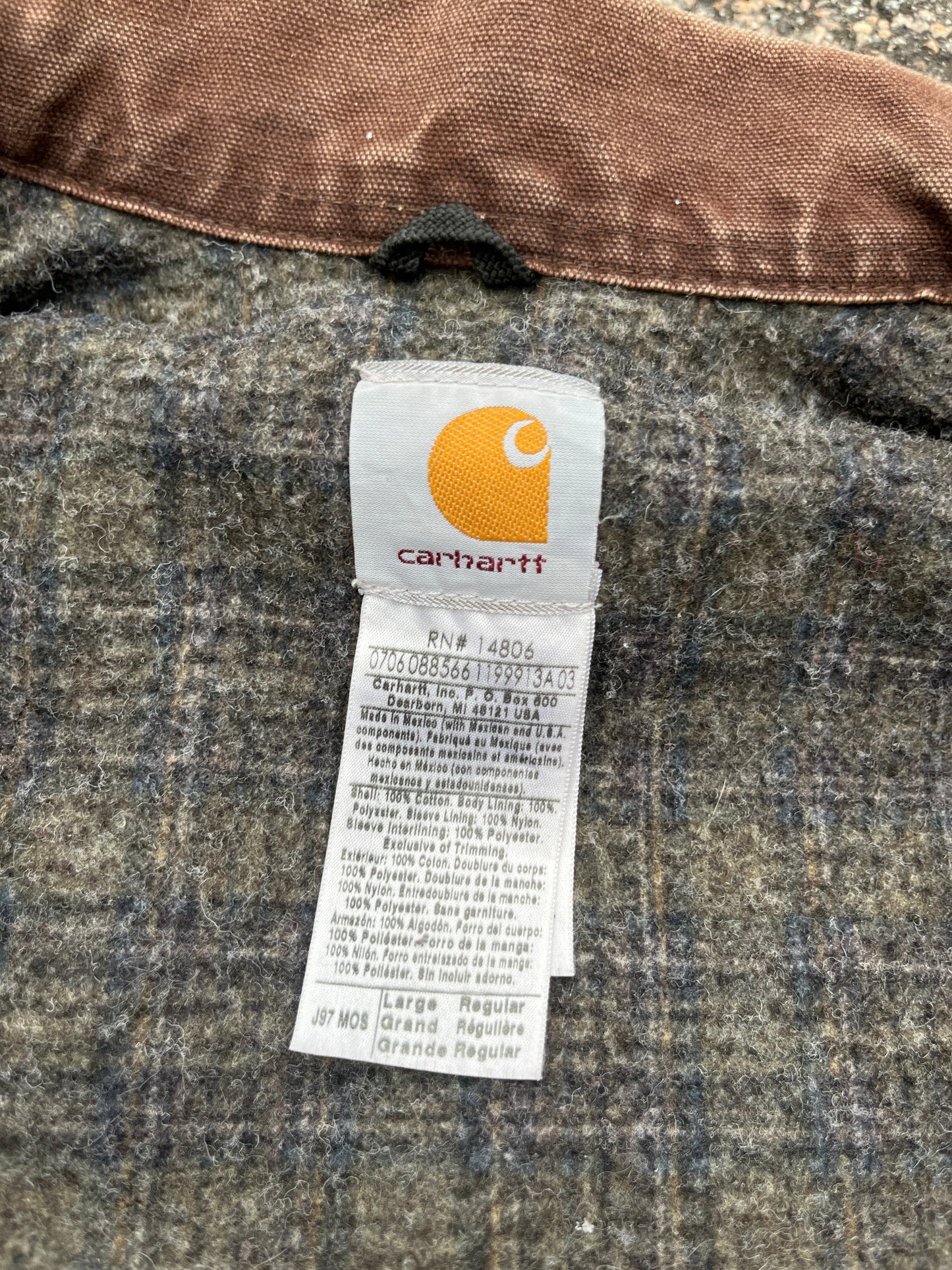 Faded Olive Green Carhartt Detroit Jacket Jacket - Medium