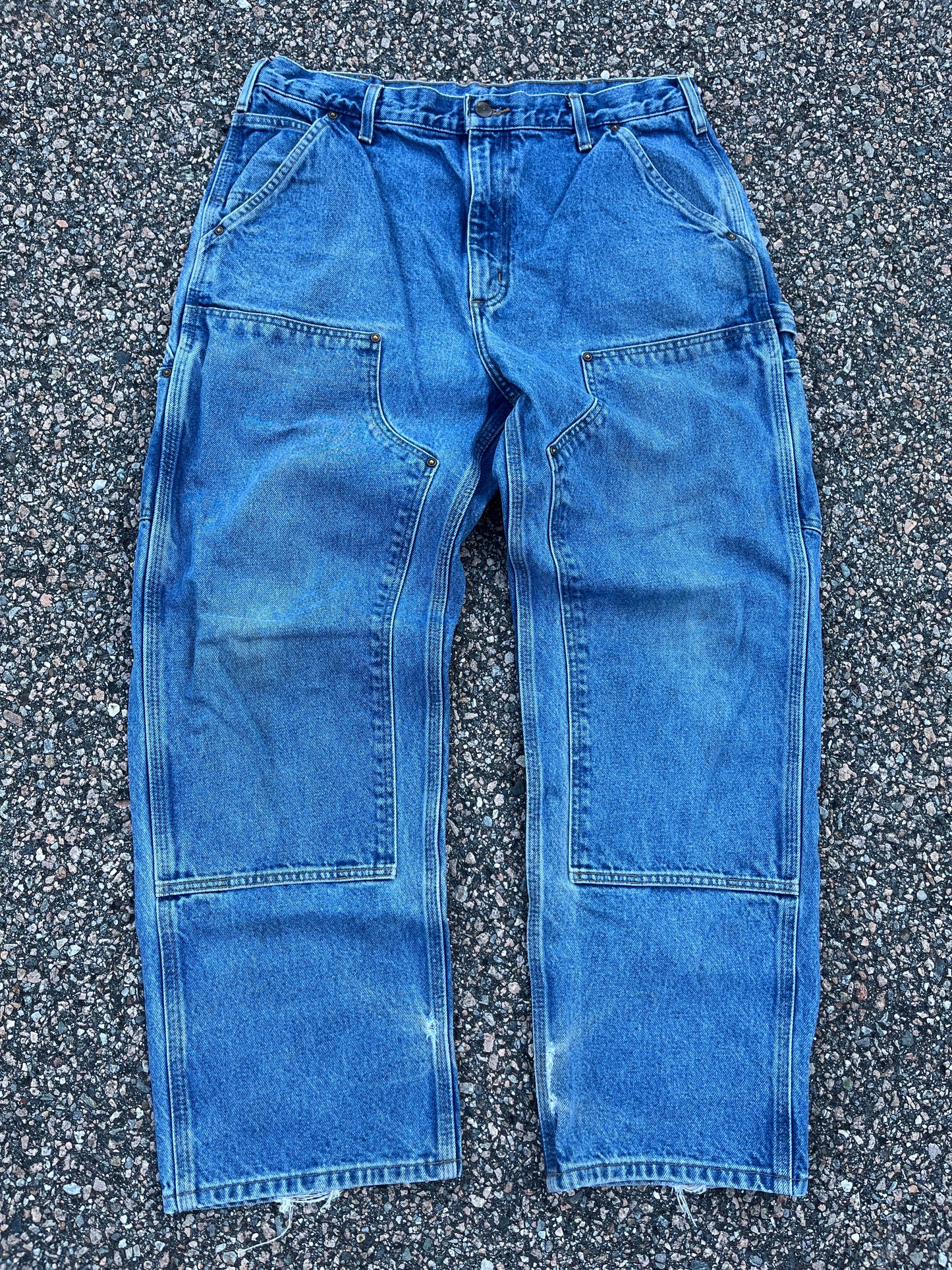 Faded Denim Carhartt Double Knee Pants - 33 x 29