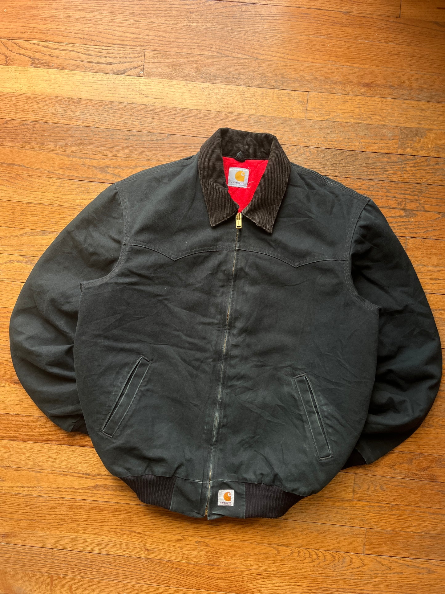 Faded Black Carhartt Santa Fe Jacket - Large Tall