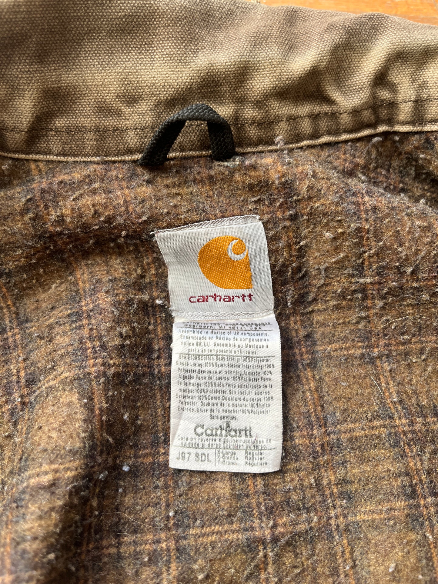 褪色马鞍棕色 Carhartt 底特律夹克 - XL