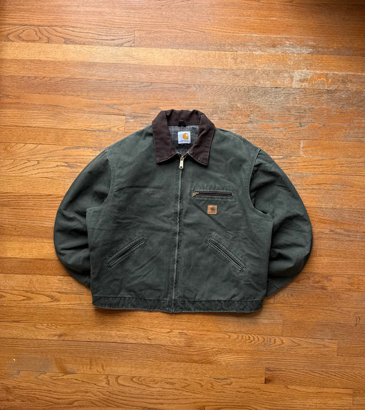 Faded Olive Green Carhartt Detroit Jacket - Boxy L-XL