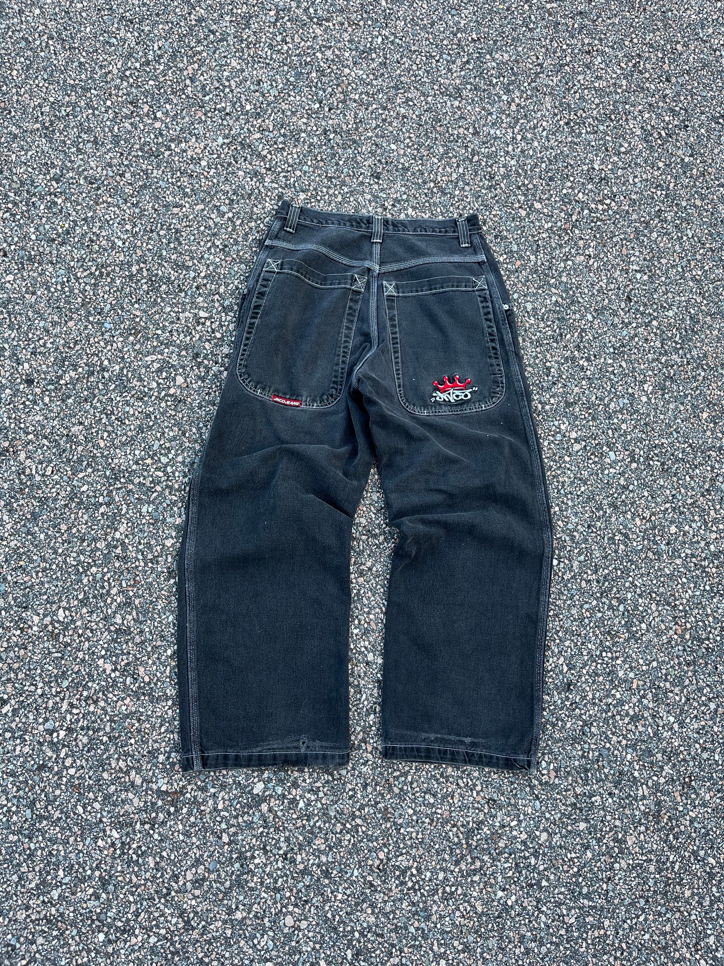 褪色黑色 JNCO 皇冠裤 - 31 x 30