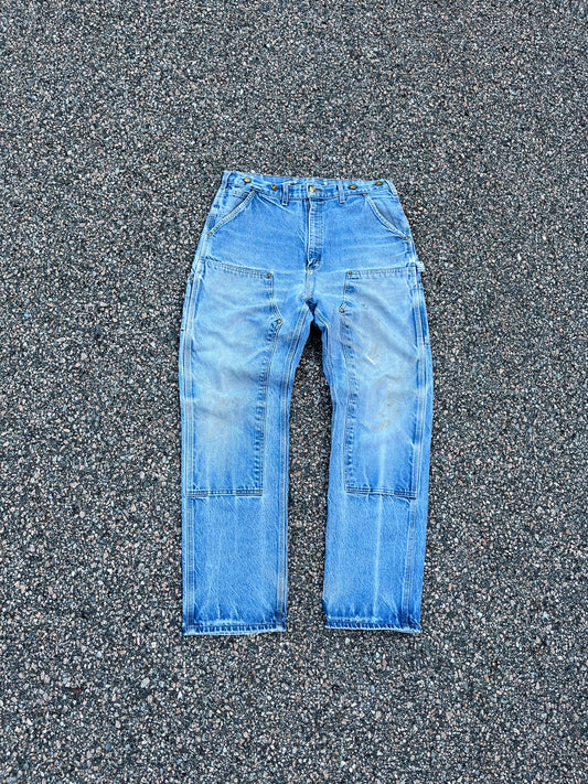 Faded Denim Carhartt Double Knee Pants - 35 x 33