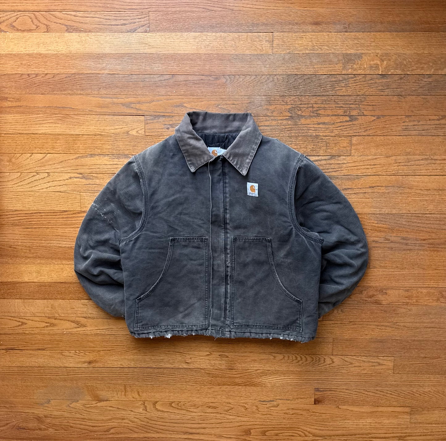 Faded n Distressed Black Carhartt Arctic Jacket - Boxy Medium