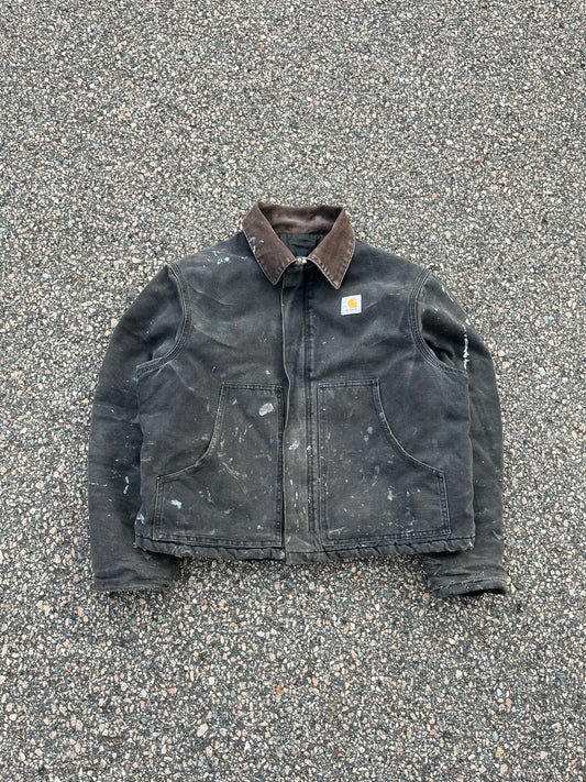 褪色和涂漆黑色 Carhartt 北极夹克 - 中号宽松款